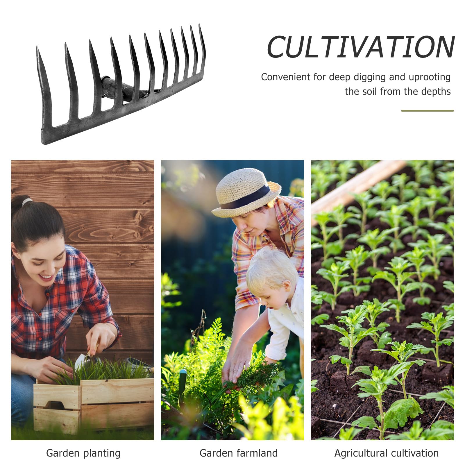 1 Gartenwerkzeug-Set mit Aufbewahrungskoffer, robuste Rechen- und Schaufelwerkzeuge für effizientes Pflanzen und Auflockern des Bodens, komfortable Griffe für Blumen und Gemüse