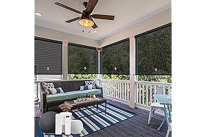 Motorized Outdoor Roller Shades: Smart Patio Sun Shades with Remote Control