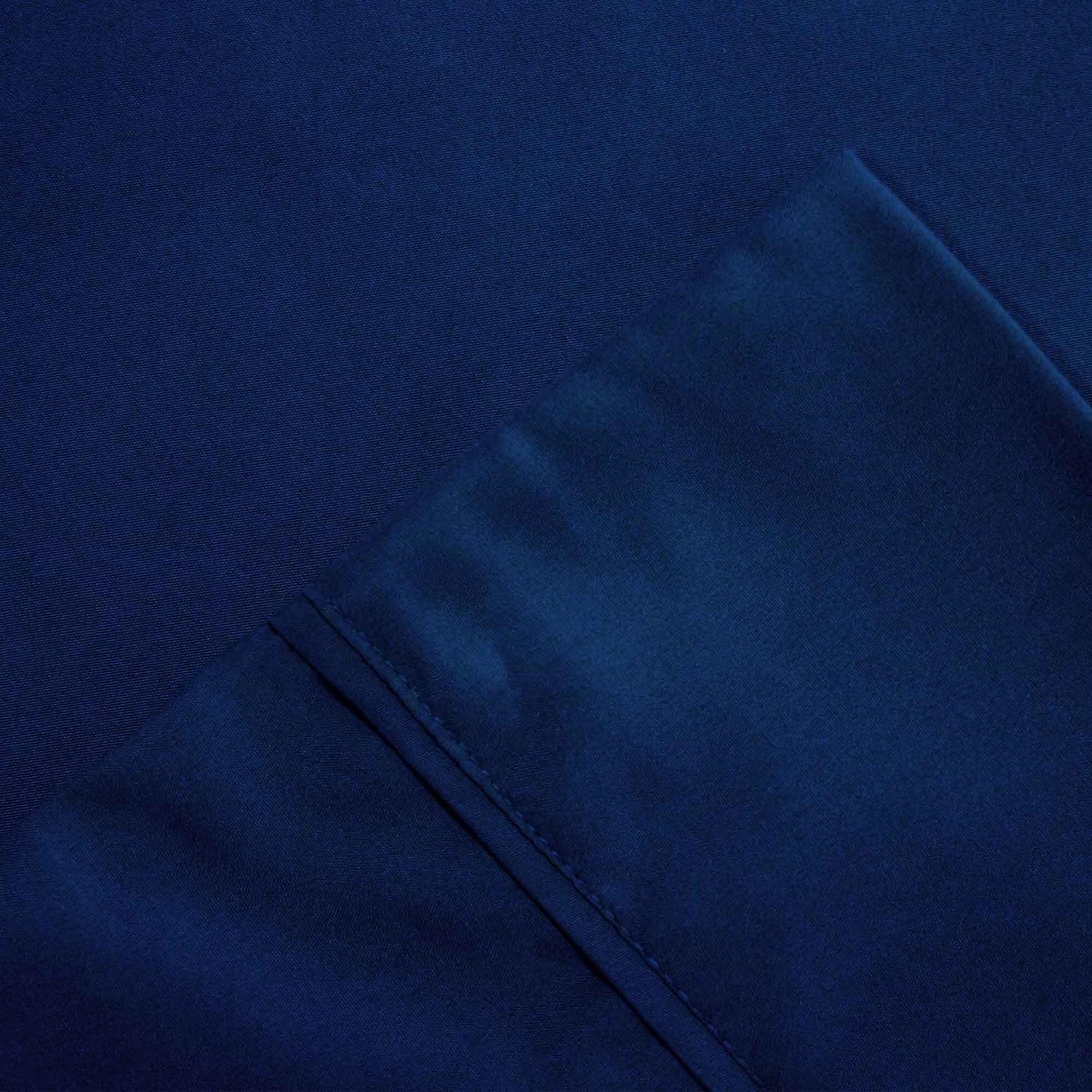 Modern Threads Amrapur Overseas Soft Solid Sheets-100 GSM Luxurious Microfiber Bed Includes Flat, Fitted Sheet with Deep Pockets, & Pillowcases, King, Navy