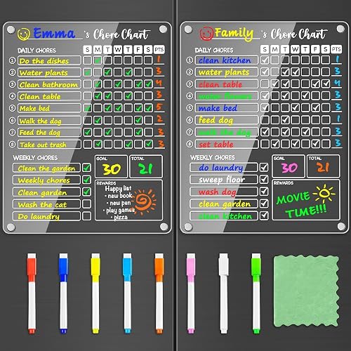 Acrylic Family Chore Chart Set