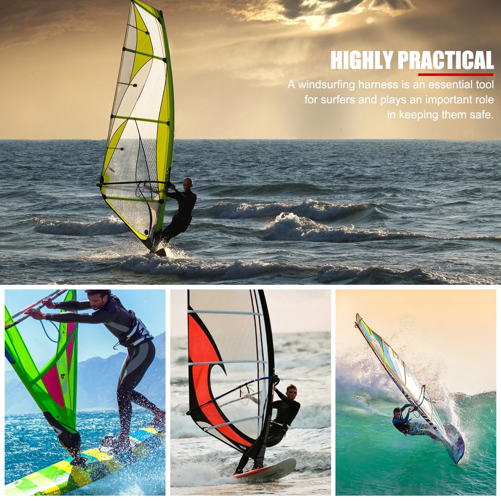 Corda per guinzaglio da Surf, 2 Pezzi 28-34 Pollici Cime per Imbracatura da Windsurf di Sicurezza Regolabili Nere da 28-34 Pollici, Guinzaglio per tavola da Surf