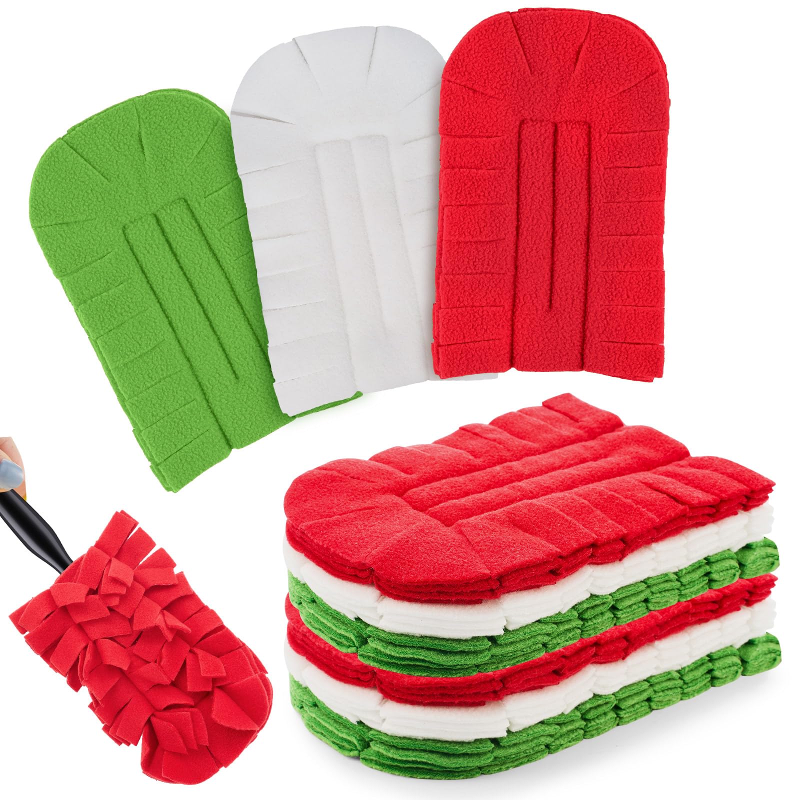 12 Pcs Reusable Duster Refills Washable Pads, Red,White,Green