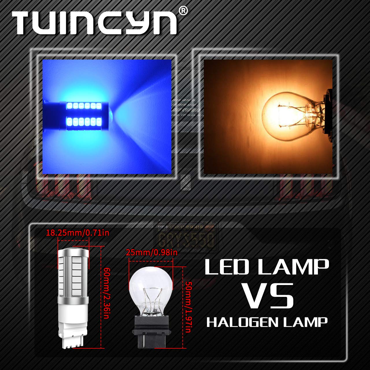 TUINCYN 3156 LED Brake Light Bulb Blue 5630 33SMD 900 Lumens 1141 7056 Super Bright Tail Light Back Up Reverse Light Parking Light Turn Signal Light Lamp DC 12V 3.6W (Pack of 10)