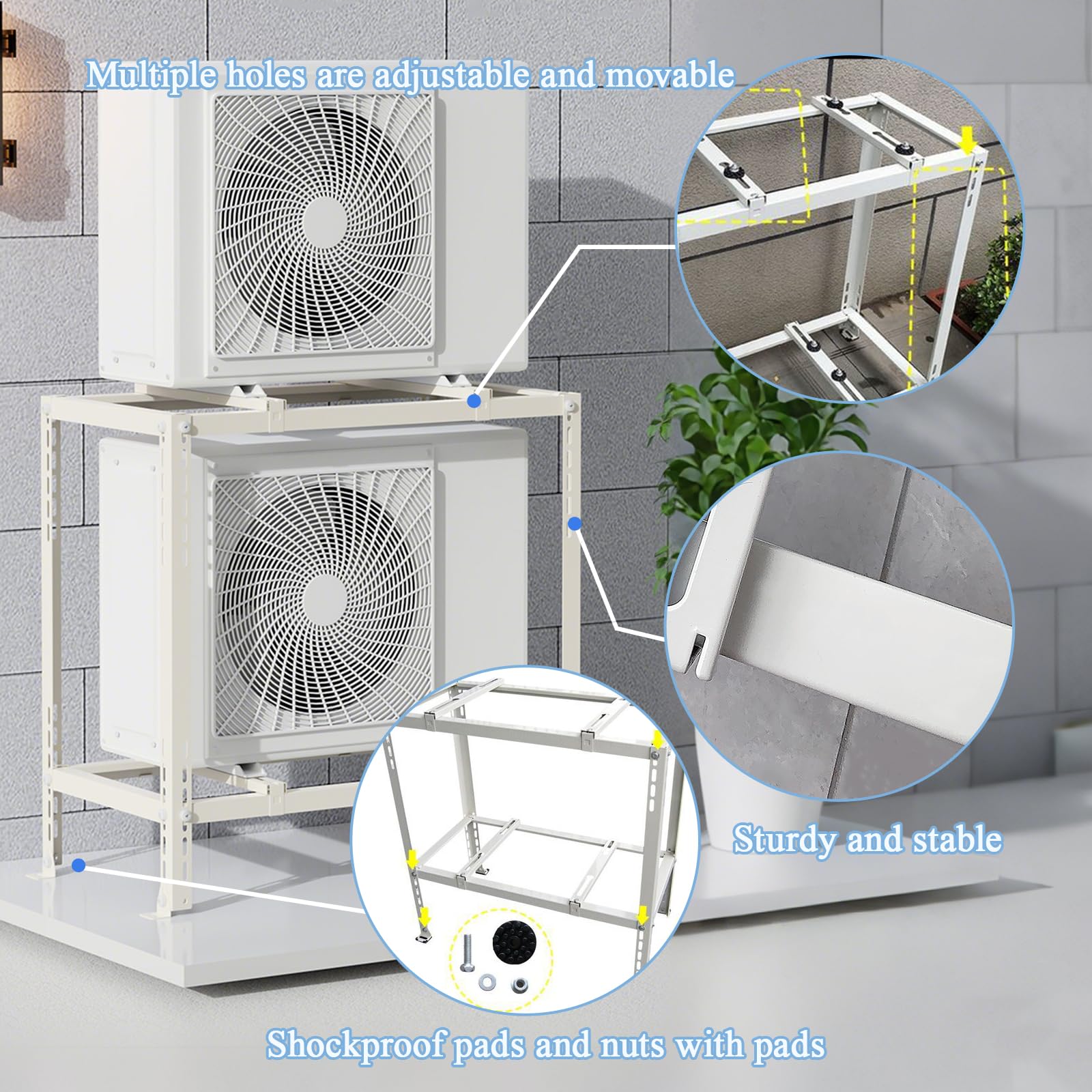 Wspornik klimatyzatora do systemów mini split, stabilna konstrukcja stojaka podłogowego, chroni przed wilgocią