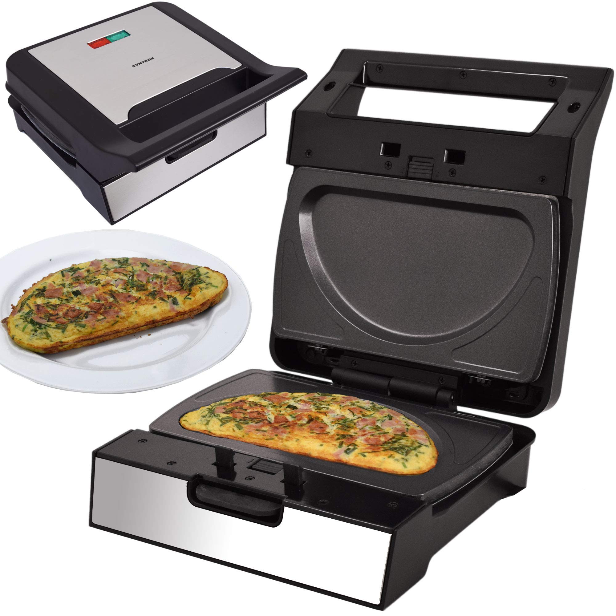 Syntrox Germany Omelett Maker MM-1400W mit herausnehmbaren Backplatten