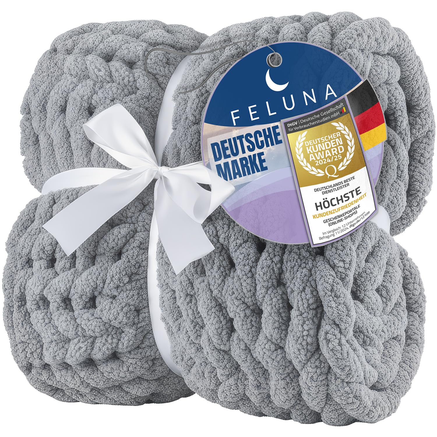 Feluna® Grobstrick Decke – Kuscheldecke Flauschig & Weich