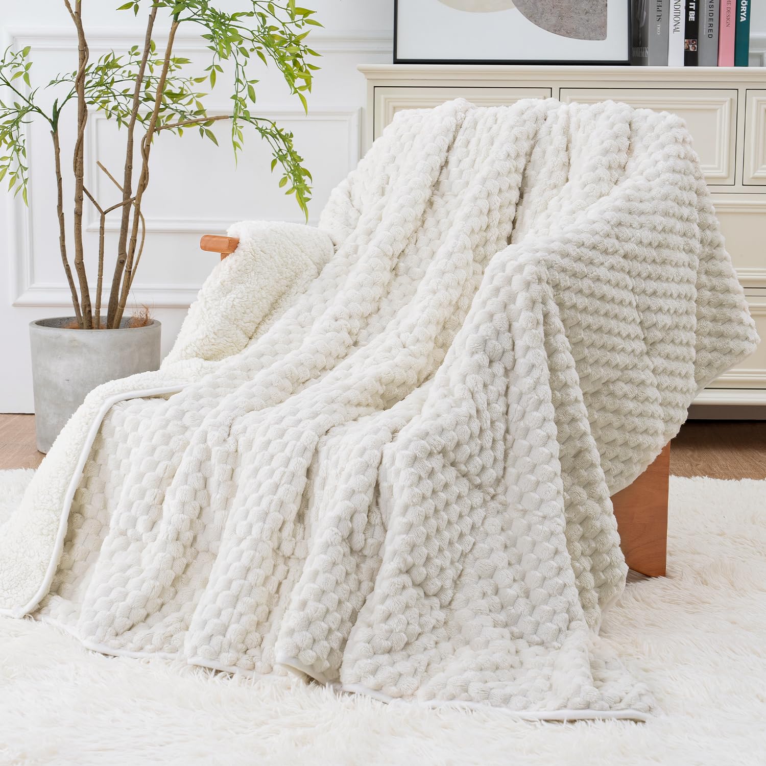 Fleece Sherpa Weighted Blanket for Adults, Ultra Soft Fuzzy, 60"x80" 20lbs