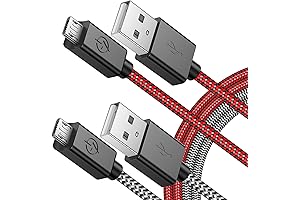 PS4 Controller Long Charger Cable: 2 Pack 10FT Nylon Braided Micro USB...