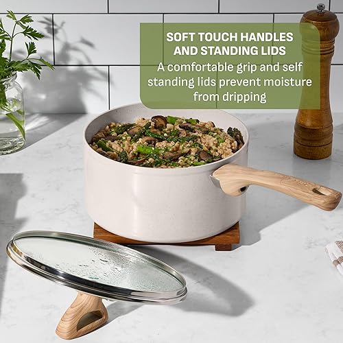 Miniatura 7 de T-Fal Revive Juego de Utensilios de Cocina Antiadherentes de Cerámica, Apto para Horno hasta 350F, 12 Piezas, Incluye Olla Grande, Cacerola, Sartén,