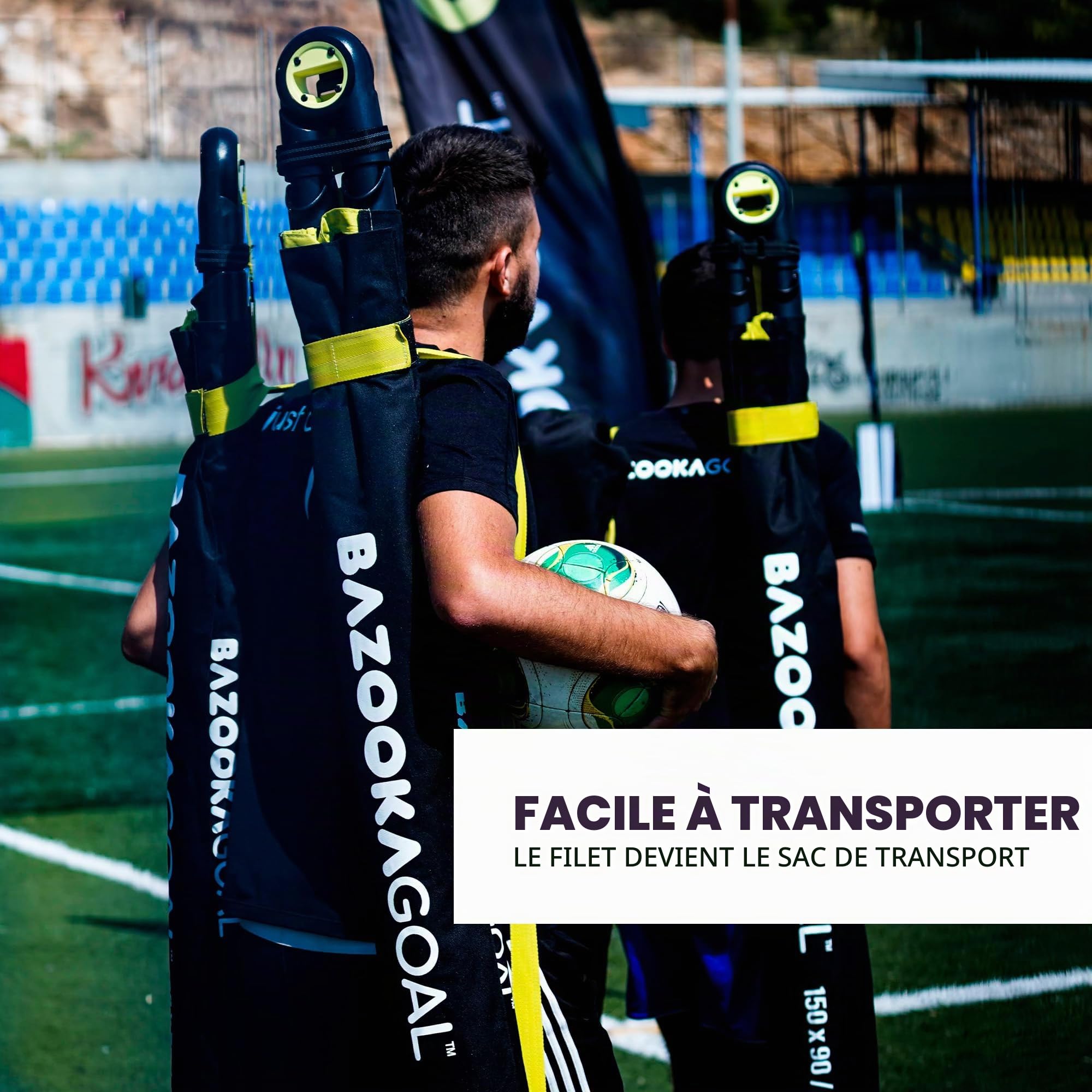 BazookaGoal Original Cadre Solide Pop-Up - But de Football Pliable pour Enfants et Adultes - Portable, Stable et Facile à Installer (1,20 x 0,75 m)