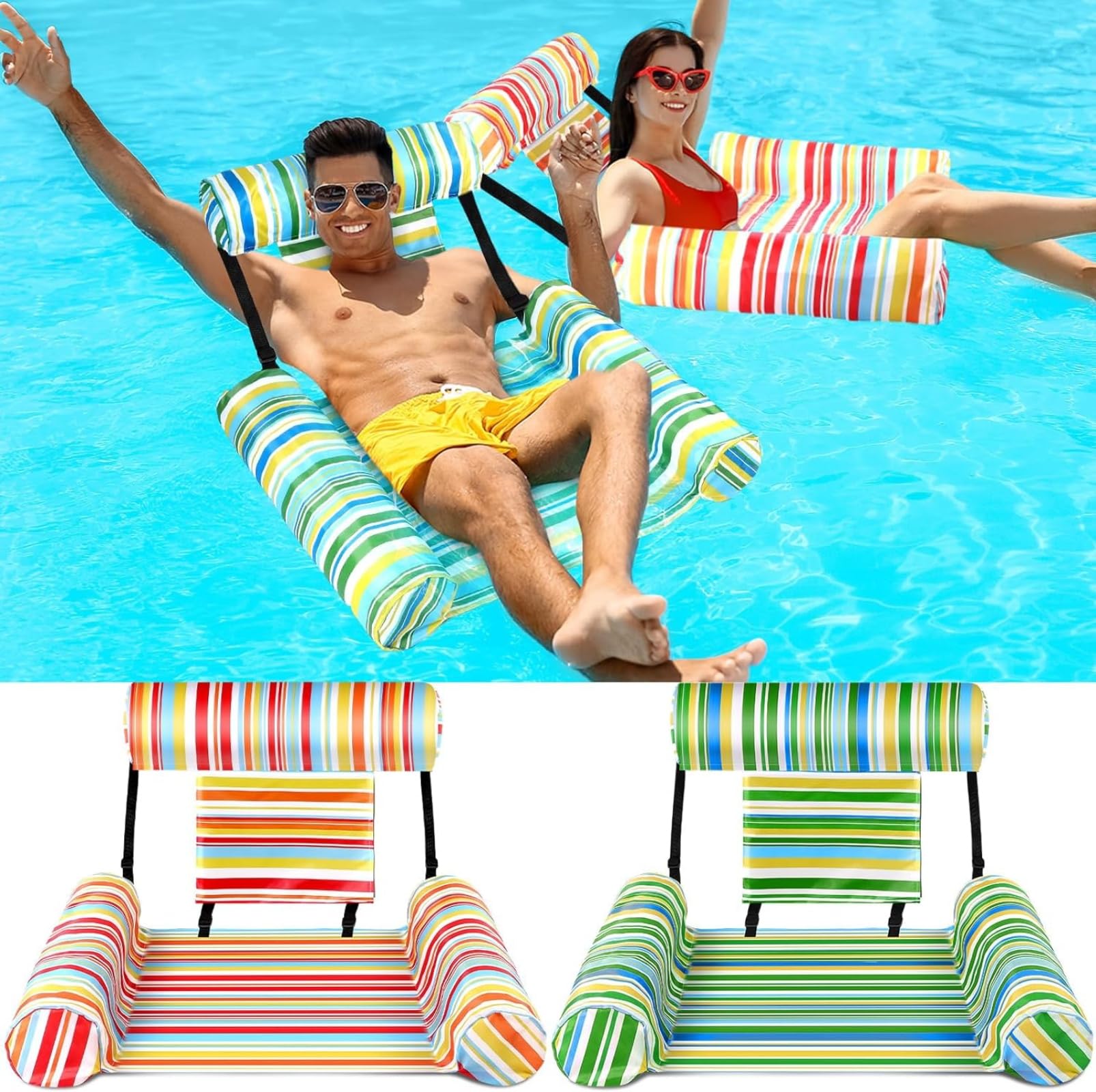 Pool Hängematte Für Erwachsene - Schwimm-Liege Mit Rückenlehne Für See & Pool