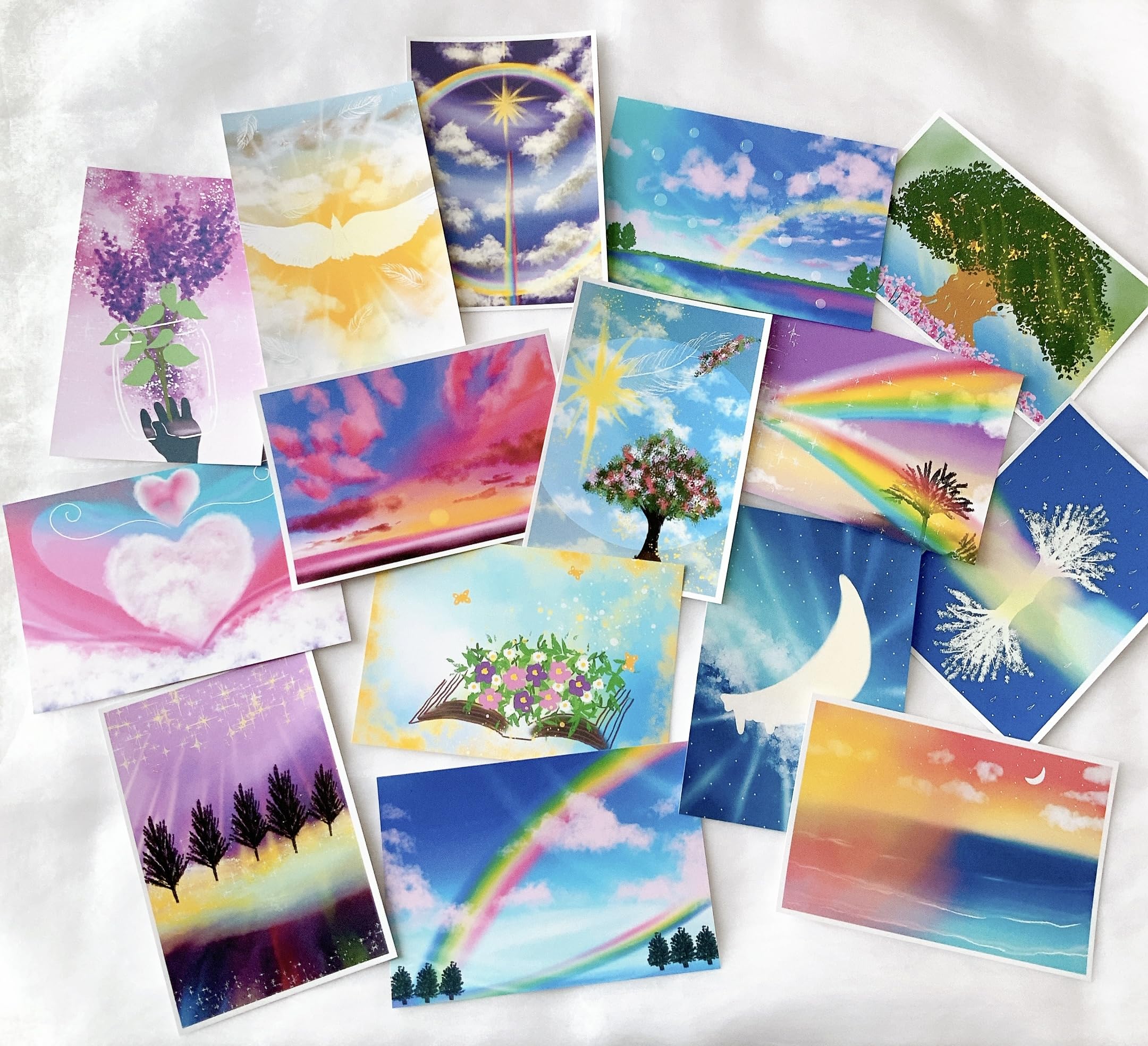 アート「希望」 Amazon | 【WAKUWAKU〜sanyo〜】ポストカード 私製はがき 花 空