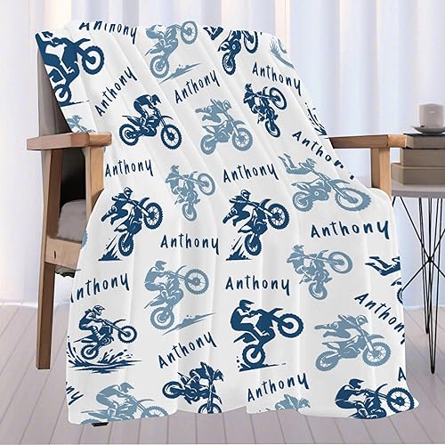 Miniatura 10 de ZHONGKUI Manta de motocross, regalo para motociclistas, manta de franela de deportes extremos para niños y adolescentes, manta mullida de