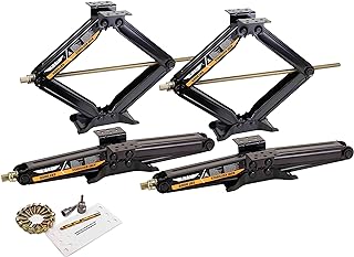 LIBRA Set of 4 6000 lb 24" RV Trailer Stabilizer Leveling Scissor Jacks w/Dual Power Drill Sockets & Complete Set of Mounting Hardware -Model# 26088