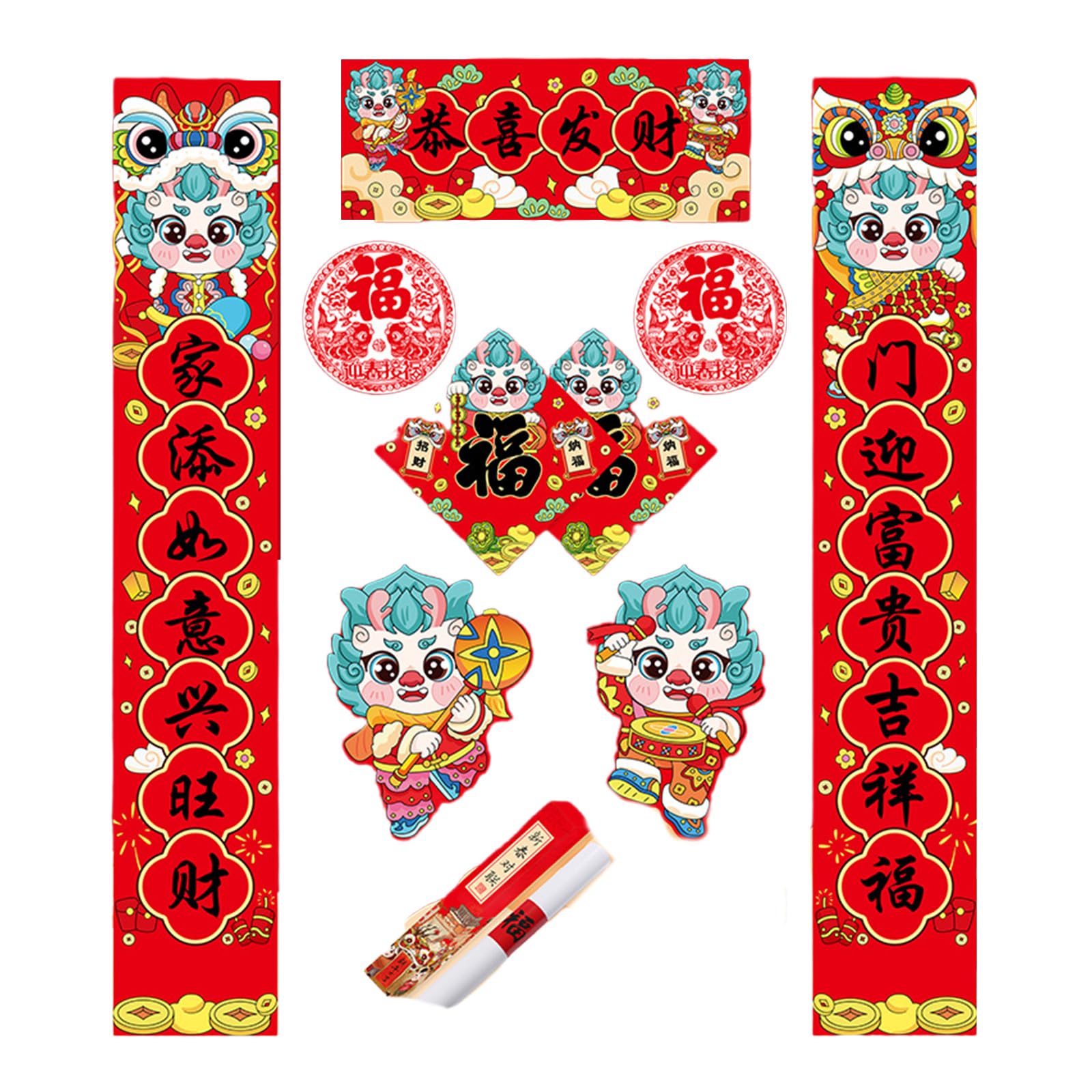 Hsioluted Celebrate 2025 Snake Year with Spring Festival Couplets Set with Box for Gifting and Decorating Homes or Offices Paper Couplets