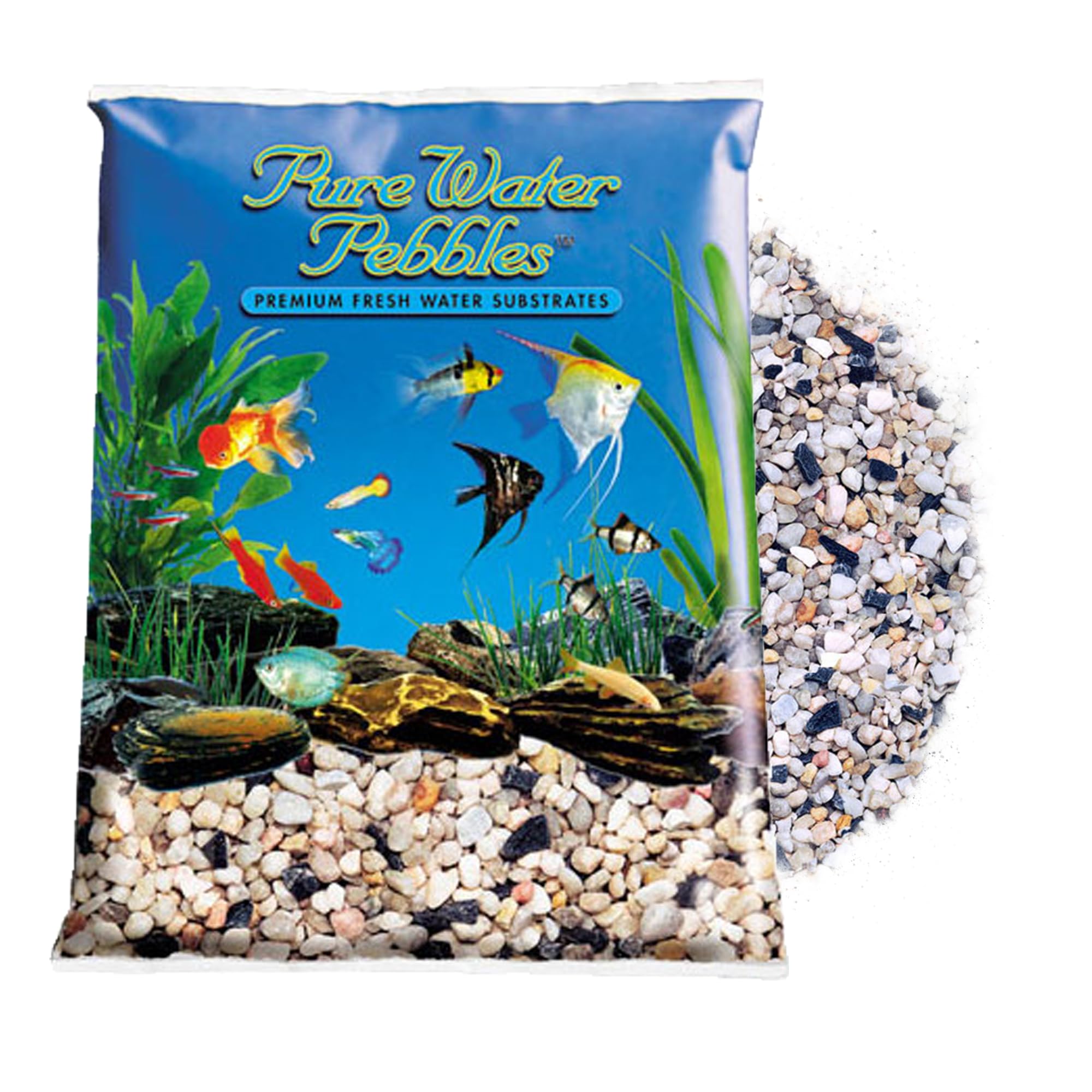 Pure Water Pebbles Rainbow Gems Aquarium Gravel - 5 lbs - Non-Toxic, Colorfast, Vibrant Substrate for Aquariums, Terrariums, Ponds & Crafts