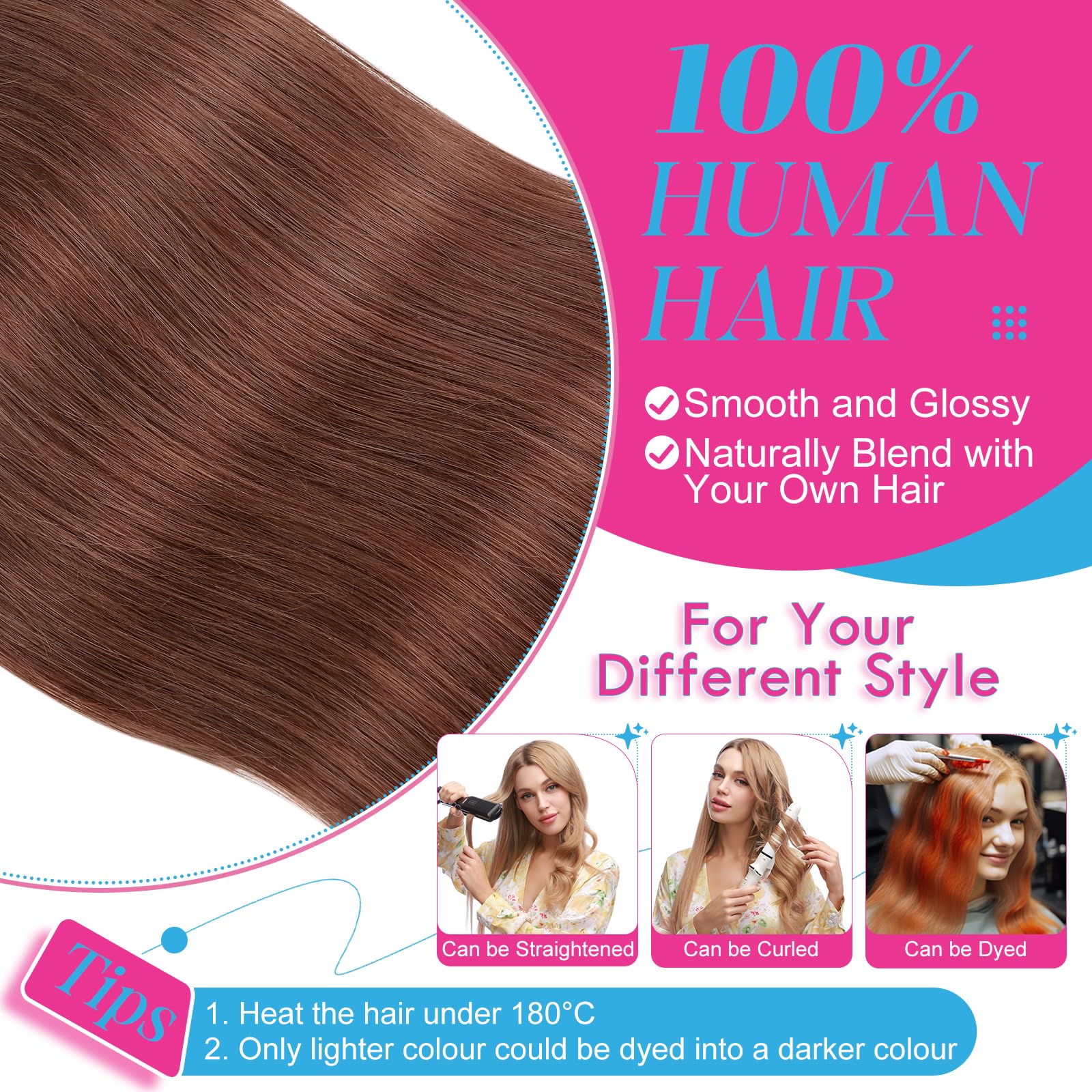 Elailite Bundles Human Hair Weave Straight - Hair Extensions Real Human Hair Weft 1 Bundle 100g - #33 Dark Auburn - 16 Inch - Image 4
