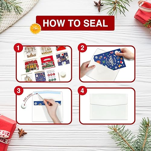 Miniatura 3 de WISHGIFT 25 tarjetas de Navidad 3D, tarjetas de Feliz Navidad hechas a mano, tarjetas de felicitación y sobres para Navidad