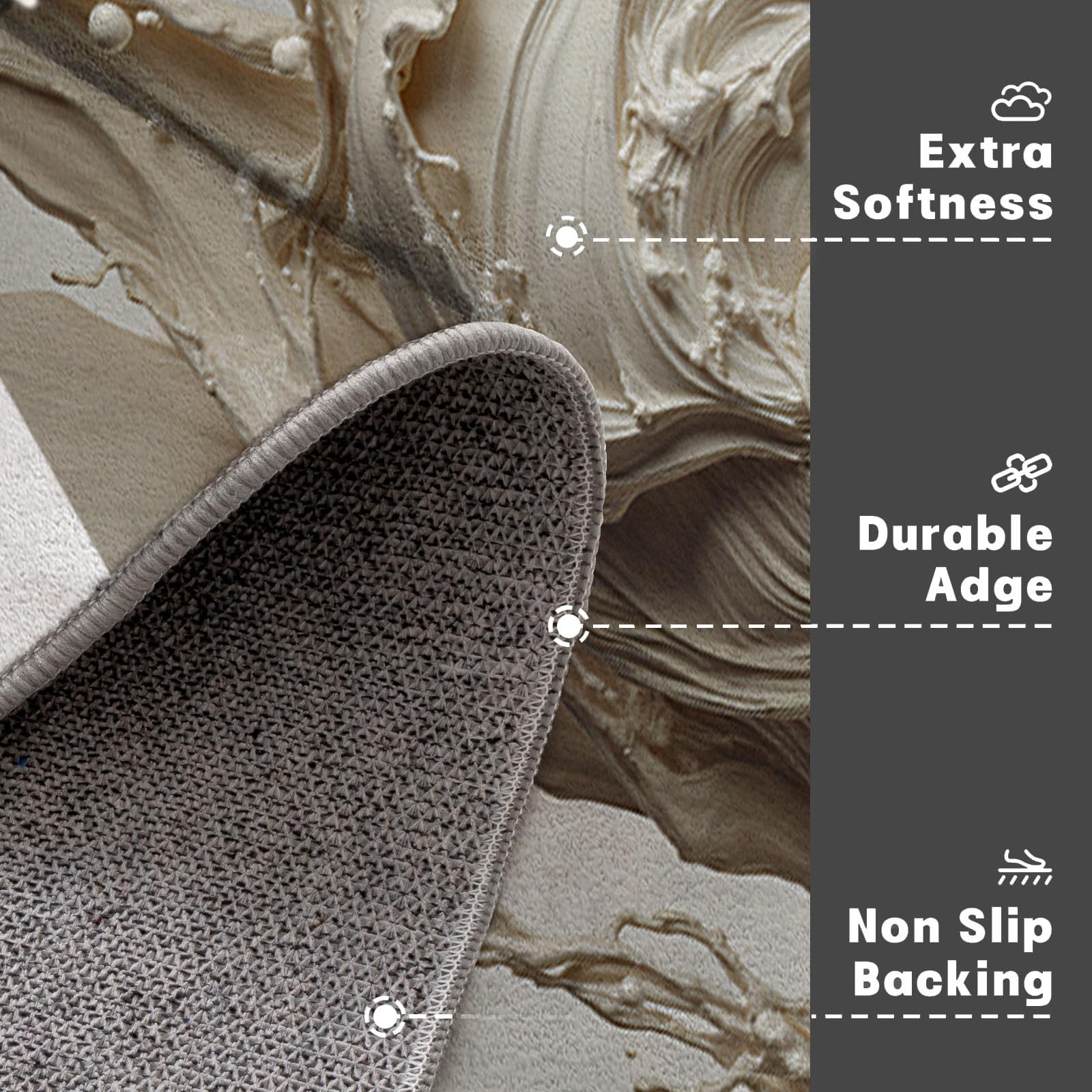 Zerbino 90X150Cm Per Interni Ed Esterni,Ritratto 3D Cioccolato Latte,Tappetino Lavabile In Lavatrice,Zerbini Resistente Morbido Antiscivolo,Astratta Schizzi D'Inchiostro,Tappeto Ingresso,Beige Marrone