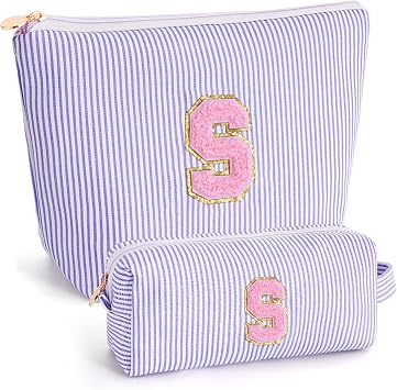 Gifts for Teen Girls Women - Birthday Gifts for 10 11 12 13 14 15 16 17 18 Years Old Girl,Makeup Bag Cosmetic Bag,Teacher Gift Trendy Stuff Toiletry Bag - Lavender,S
