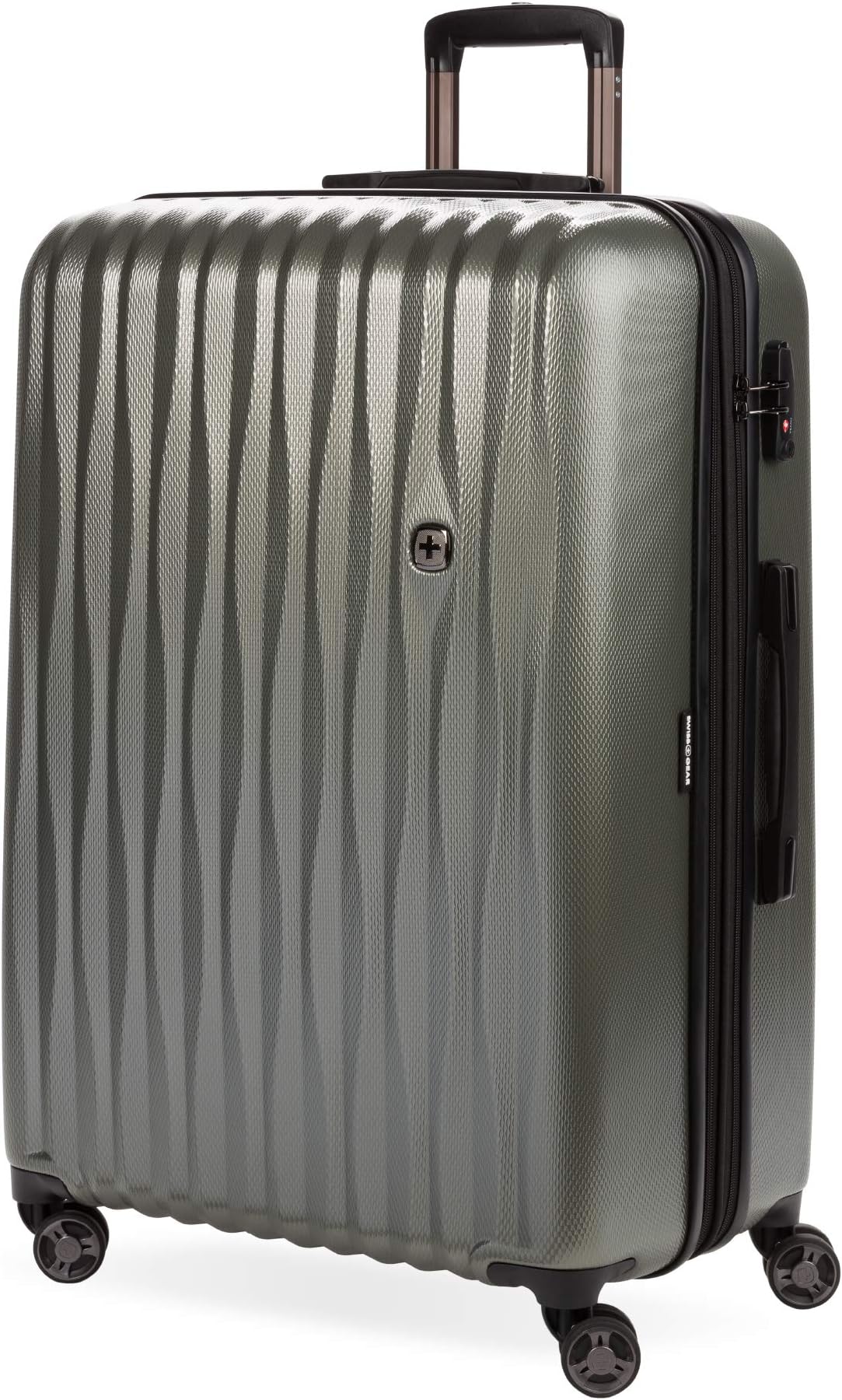 SwissGearSwissGear 7272 Energie Expandable Hardside Luggage with Spinner Wheels and TSA Lock, Gunmetal, Checked-Large 27-Inch