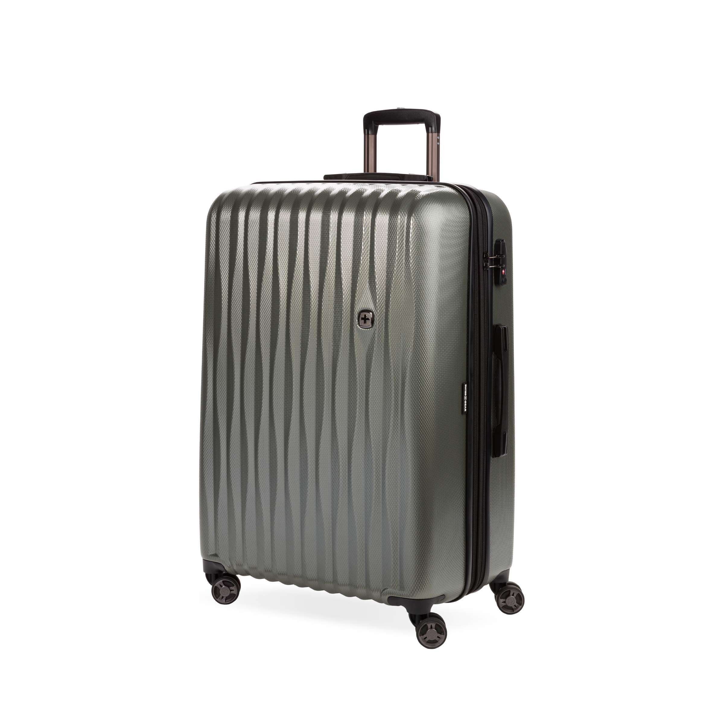 SwissGearSwissGear 7272 Energie Expandable Hardside Luggage with Spinner Wheels and TSA Lock, Gunmetal, Checked-Large 27-Inch