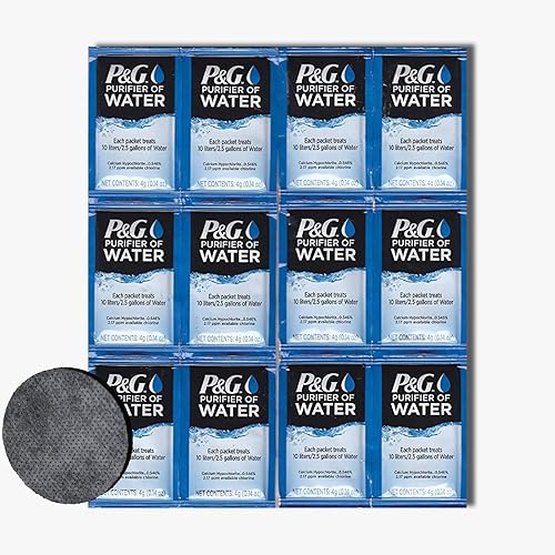 Puribag Kit de recambio - Filtro de carbón de repuesto y 12 purificadores P&G de paquetes de agua