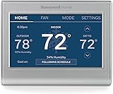 Honeywell Home RTH9585WF1004 Wi-Fi Smart Color Thermostat, 7 Day Programmable, Touch Screen, Energy Star, Alexa Ready, Gray Gray 1
