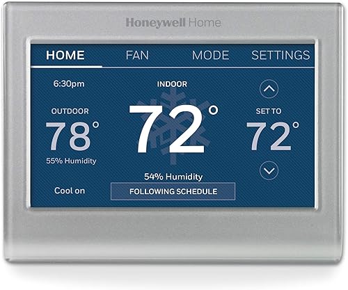 RTH9585WF1004 - Termostato de color inteligente Wi-Fi, 7 días programables, pantalla táctil, certificado Energy Star, compatible con Alexa