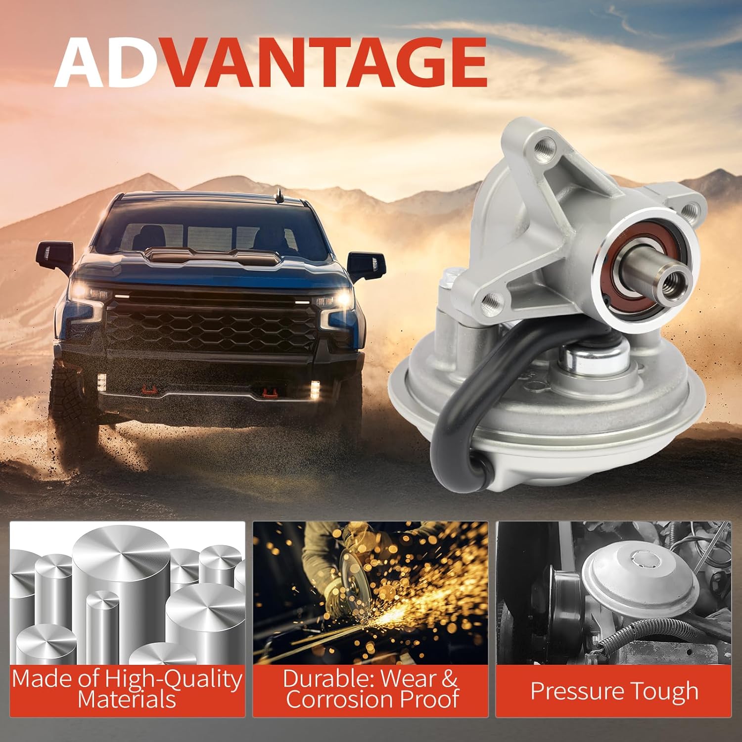 904-803 Vacuum Pump Fit for Chevy GMC C1500 C2500 C3500 K1500 K2500 K3500 Blazer, Replace OE 904803, 64-1005, 641005, 26036642, 7847031