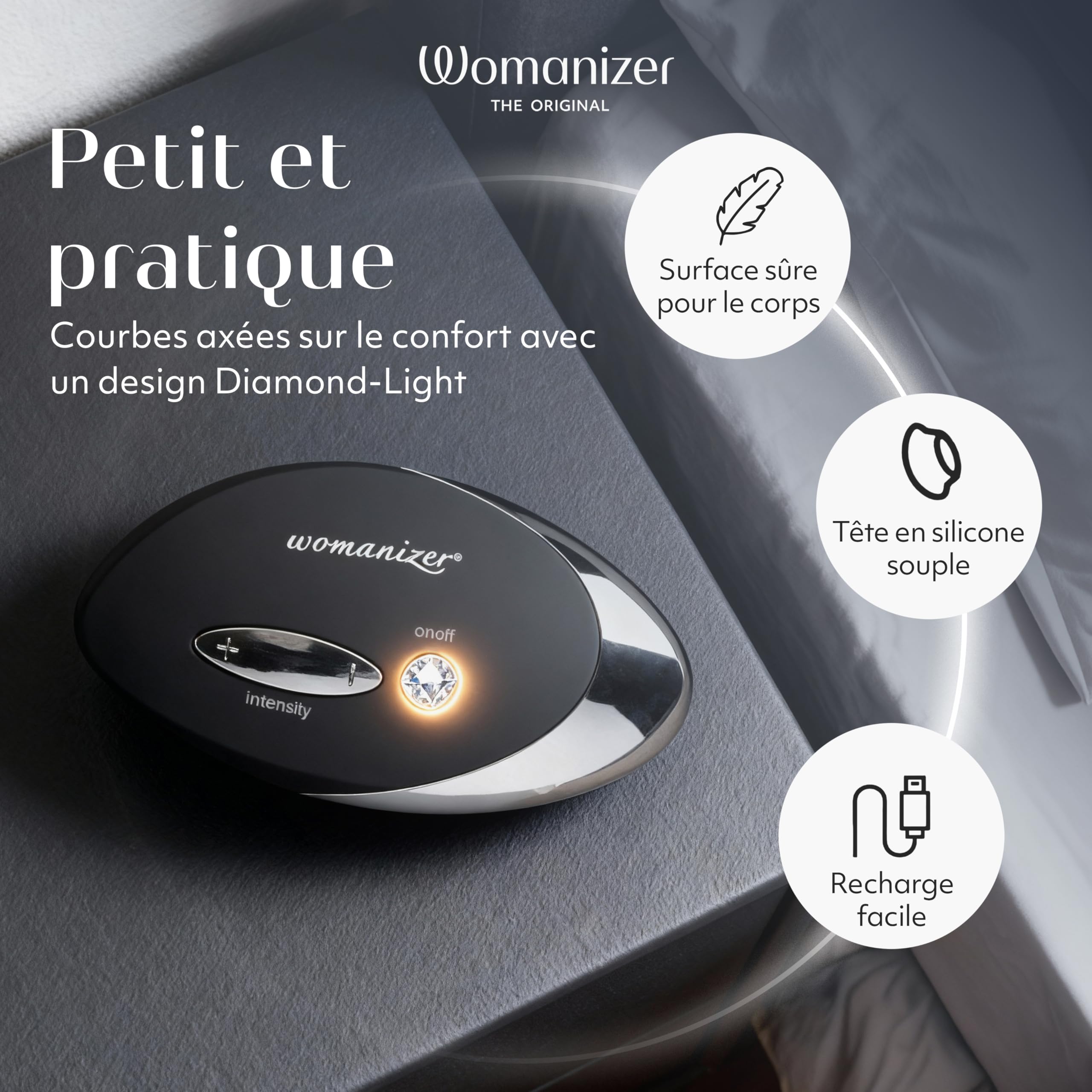 Womanizer W500 Suceur de clitoris | Stimulateur Clitoridien avec 12 niveaux d'intensité | Sex Toy aspirant Silencieux et étanche | Jouet Sexuel pour Femme | Noir