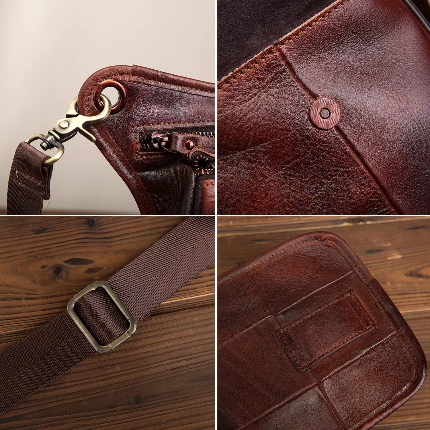 Riñonera de cuero para senderismo para mujeres y hombres, motocicleta, bicicleta, viajes al aire libre, deportes, táctica, equitación, camping, riñonera, bolsa de hombro pequeña, #05Borgoña, S, Bolsa