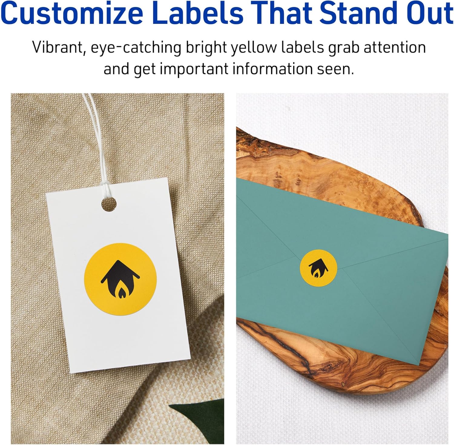 Avery Printable Round Labels, Sure Feed Technology, 1-1/4" Diameter, Bright Yellow Labels, Print-to-The-Edge, Laser/Inkjet, 1,200 Total, Great for Price Stickers and Mailing Seals