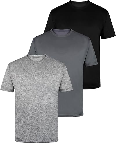 TEX2FIT Men's 3 Pack Active Sport Quick Dry T-Shirts