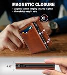 MIYOZI Wallet for Men,with Cash Pocket 2 ID Window 9-13 Cards,Metal Case Smart Slim Pop Up Credit Card Holder Flip with Magnetic Closure RFID Blocking Trifold Wallet with Gift Box