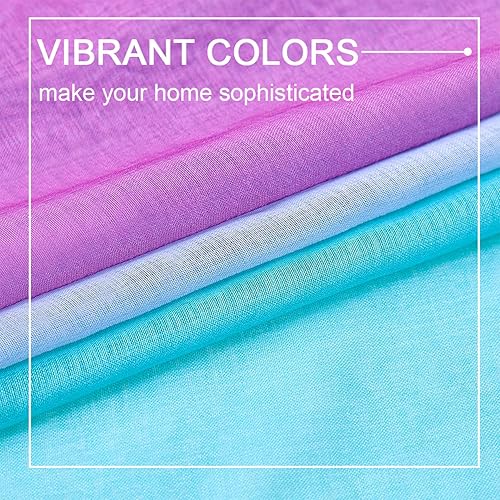 Miniatura 5 de July Joy - Cortinas de lino sintético (2 tonos, reversible, para dormitorio, sala de estar, privacidad y filtrado de luz semitransparente, juego de