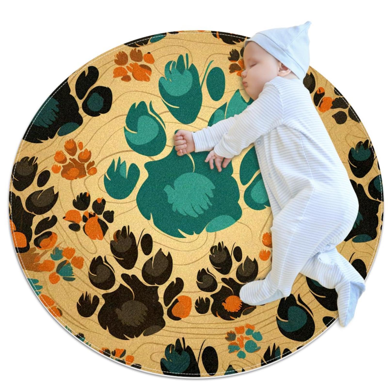 Tapis de salle de bain antidérapant rond pour chambre à coucher et canapé