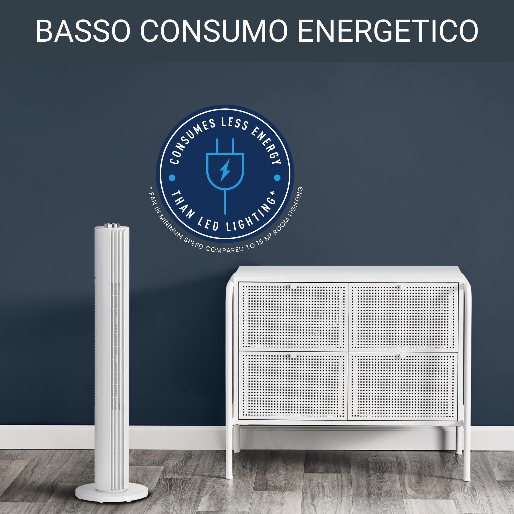 Rowenta Urban Cool, Ventilatore a Torre, 3 Velocità Regolabili, Design sottile, Ventilatore Silenzioso, Oscillazione 120 gradi, Timer 1.8 h, VU6720