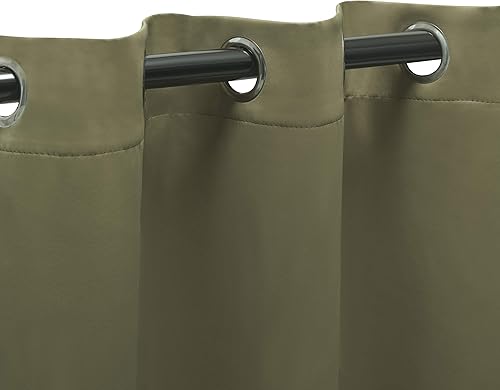 Miniatura 2 de Superior Cortina opaca tejida, cortina de ventana de 52 x 84 pulgadas, 2 paneles de cortinas de oscurecimiento de habitación, verde oliva