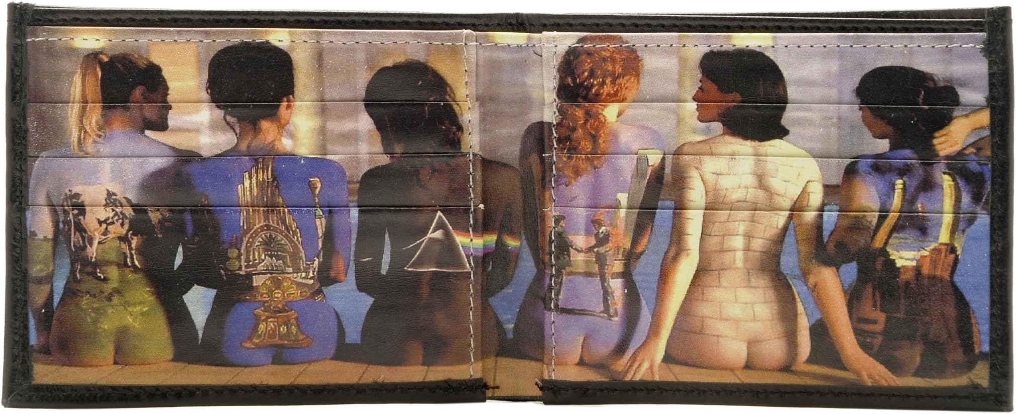 Printed Leather Wallet - Pink Floyd Back Catalogue Poster