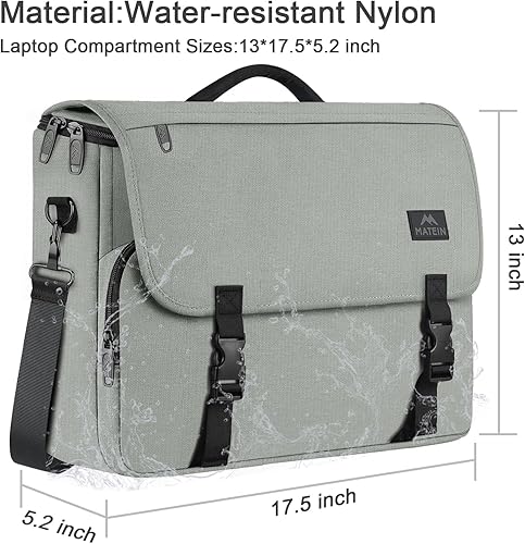 Miniatura 58 de MATEIN Bolsa tipo mensajero para hombres, mochila escolar para adolescentes, ligera de 17.3 pulgadas, maletín para laptop grande, bolsa cruzada