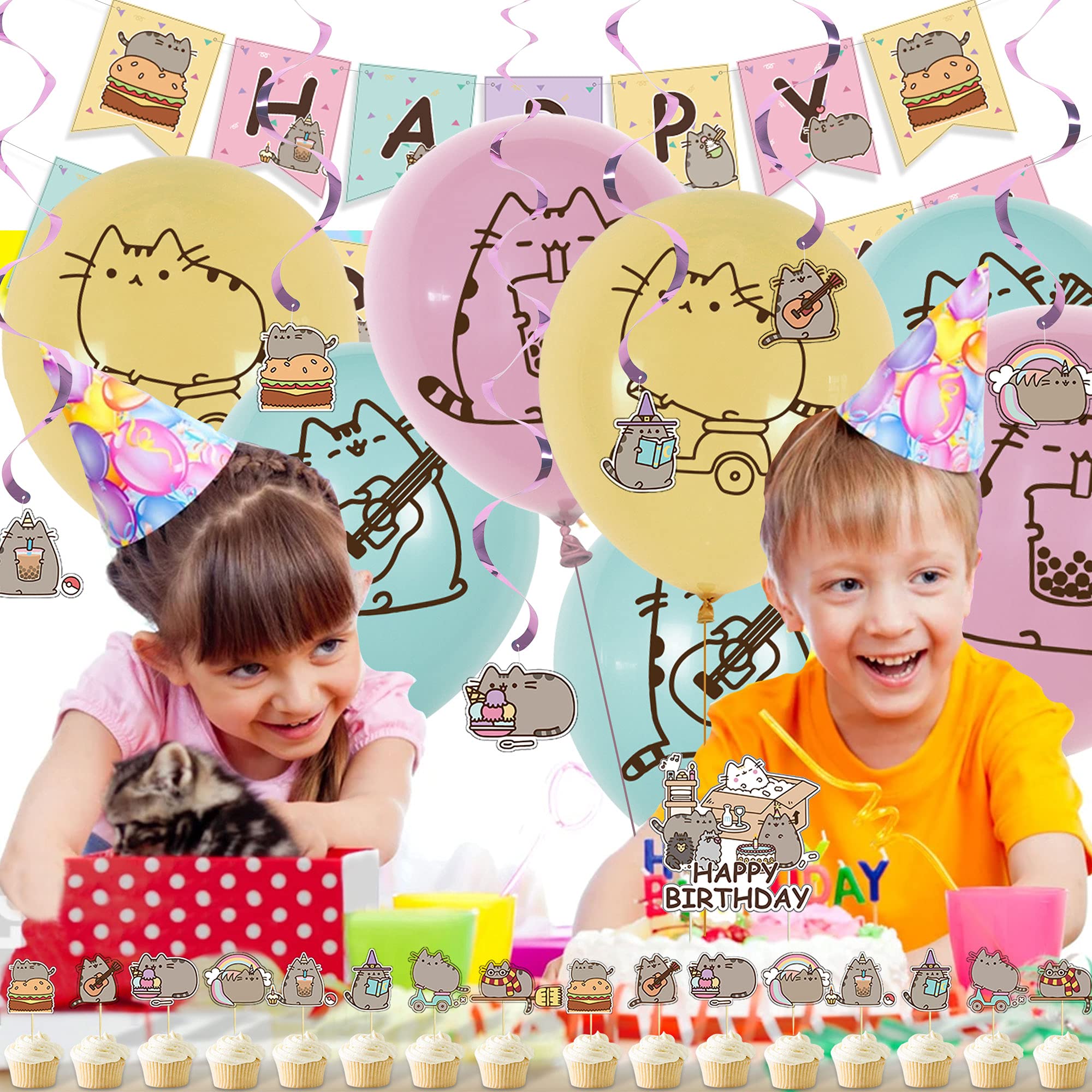 Cat Birthday Party Decorations Cartoon Cat Themed Party Supplies cat-birthday-party-decorations-cartoon-cat-themed-party-supplies
