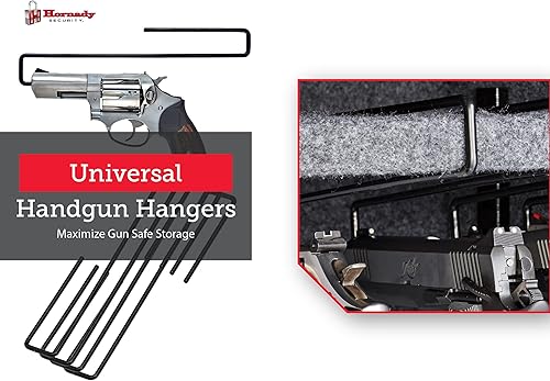 Miniatura 5 de Hornady Perchas universales para pistolas, 95870, paquete de 4  Maximiza el espacio seguro para pistolas con fácil acceso debajo del estante