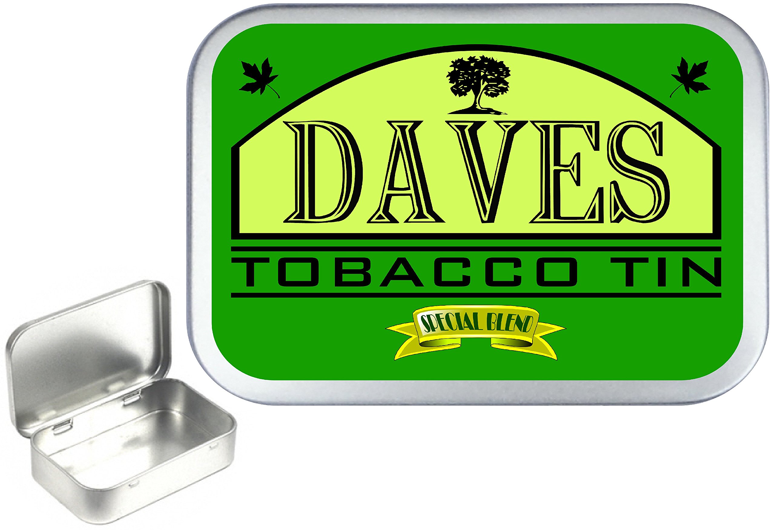 Noveltyshack DAVES TOBACCO TIN 50ml, 1oz SILVER HINGED TOBACCO TIN,PILL  BOX,STORAGE TIN : Amazon.co.uk: Garden