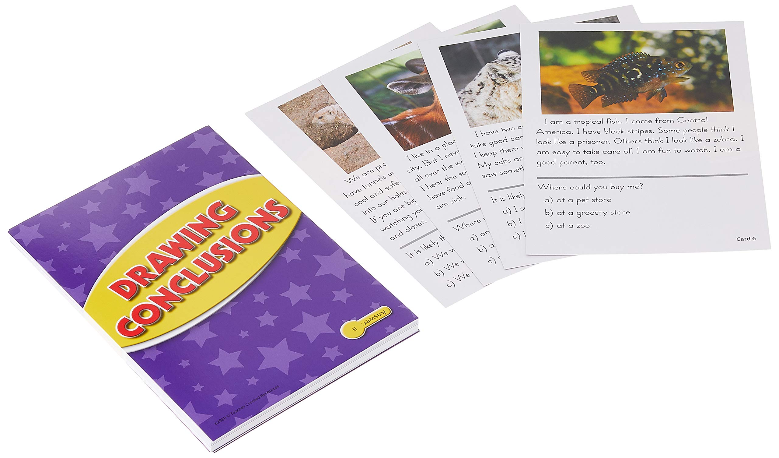 Reading Comprehension Practice Cards: Drawing Conclusions (Yellow Level)
