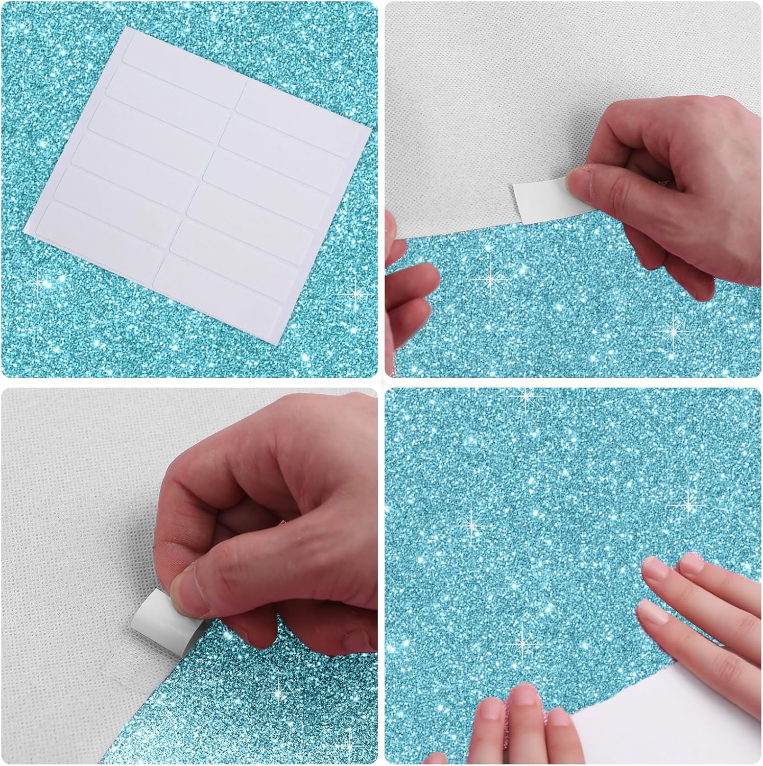 Glitter Carpet Runner for Party -200 GSM Thickness Non-Woven Fabric Runner Rug with Adhesive Tape, Hollywood Carpet for Event, Aisle Runner for Wedding Ceremony (Glitter Blue, 2.6FTx30FT)