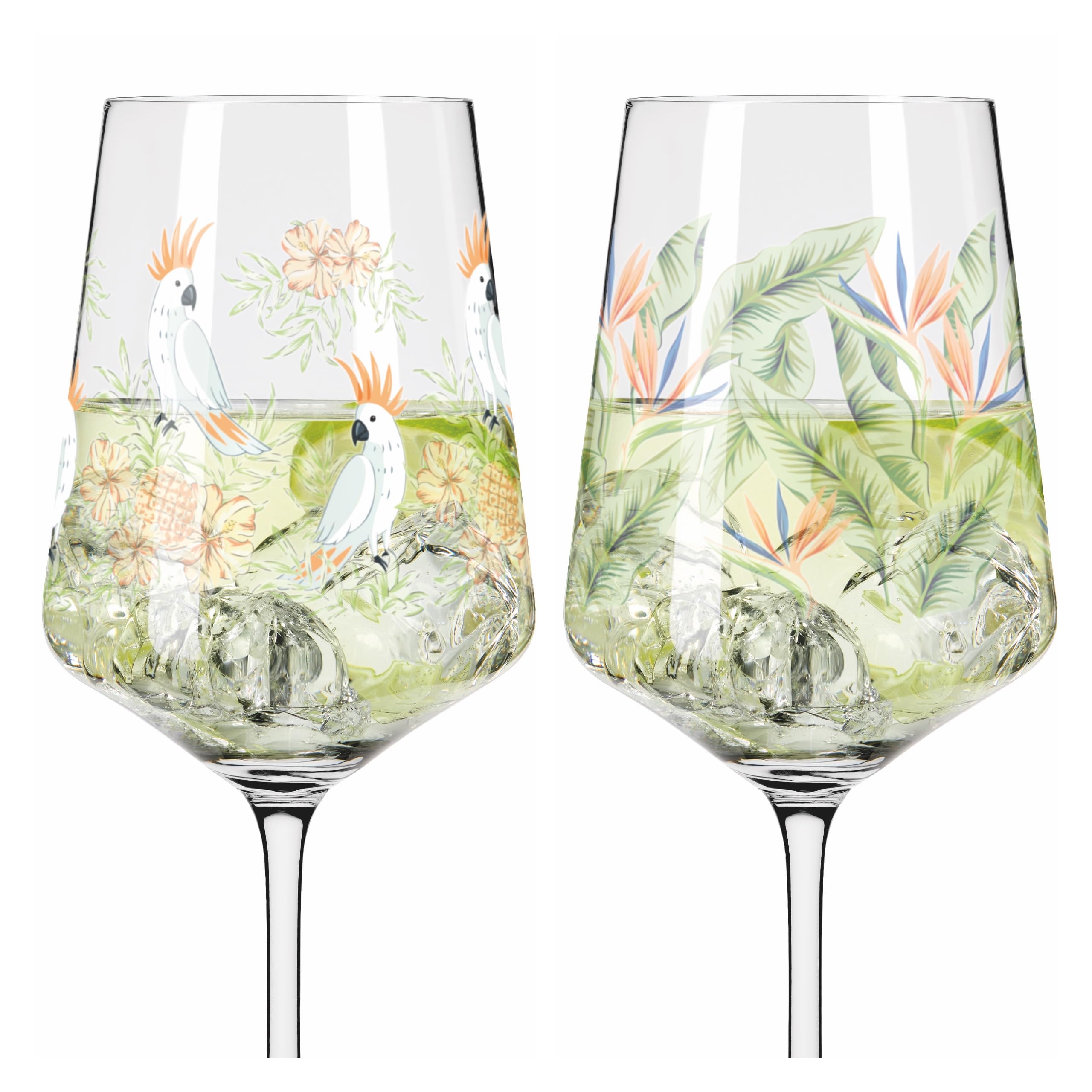 RITZENHOFF 6211001 zestaw 2 słoików na aperitif, 500 ml, seria letnia rosa - styl kwiatowy, wielokolorowe - Made in Germany