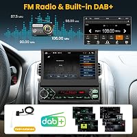 Hikity 1 DIN DAB Autórádió 7" Kihajtható Érintőképernyő Carplay Android Bluetooth 2