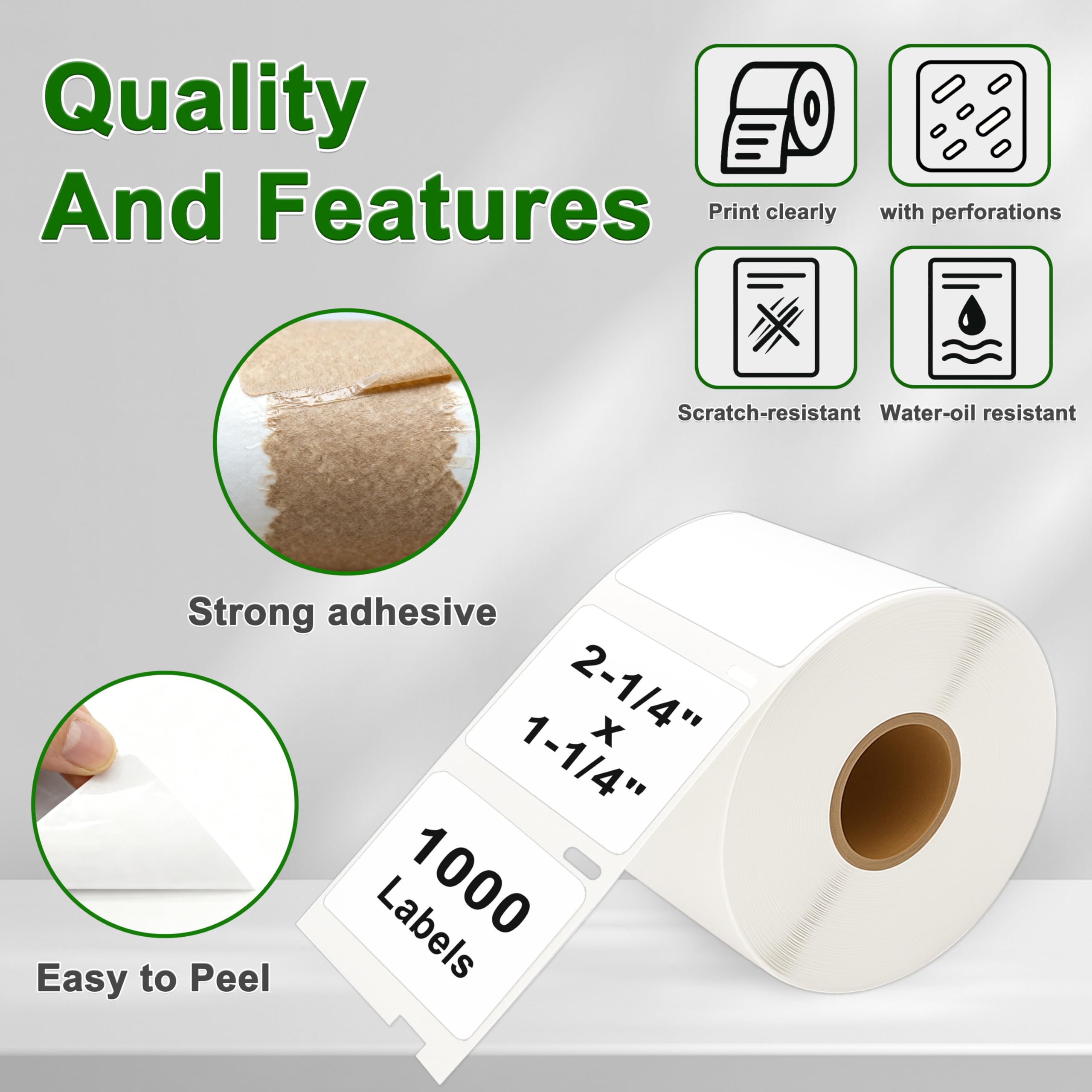 Etichette multiuso – 10 rotoli (con chip RFID) per Dymo S0722540 11354-57 mm x 32 mm, compatibili con stampanti Dymo LabelWriter 550, 1000 etichette per rotolo