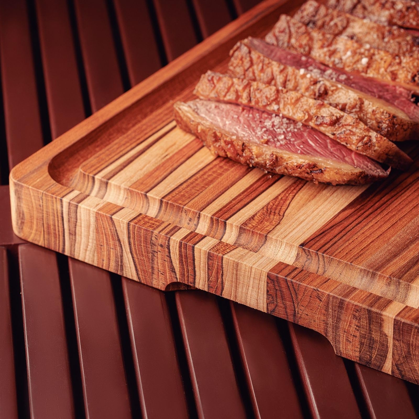 Tramontina Tabla de Madera Teca certificada para Presentación y Corte Churrasco Premium 40 x 30 cm